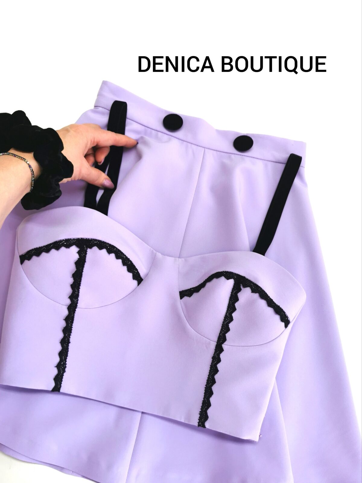 Дамски сет с пола "LILAC" Denica online fashion boutique Дамски сет с пола "LILAC" Denica online fashion boutique