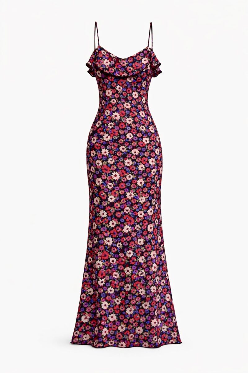 Дамска рокля LORELIA с флорален десен и елегантен силует