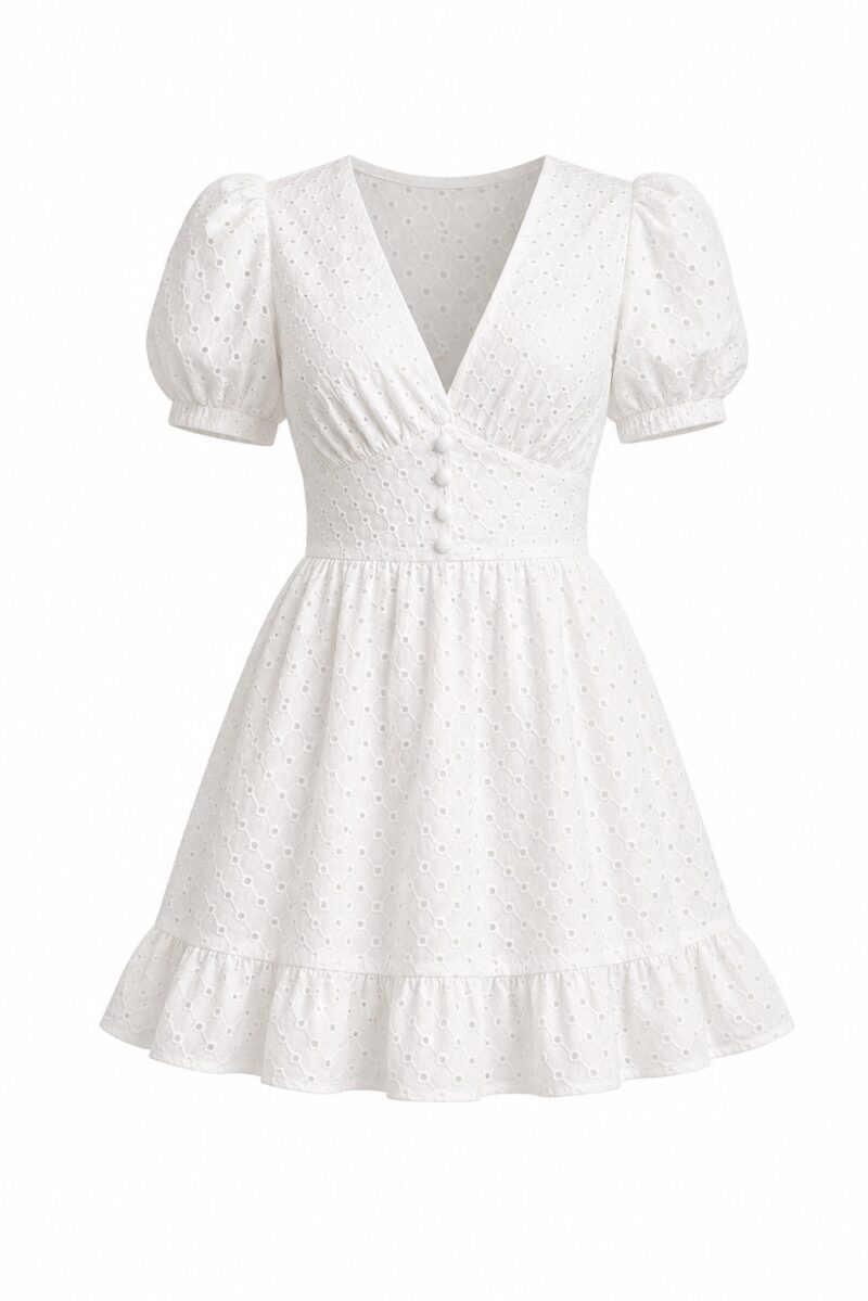 Дамската рокля WHITE ELEGANCE мини дължина