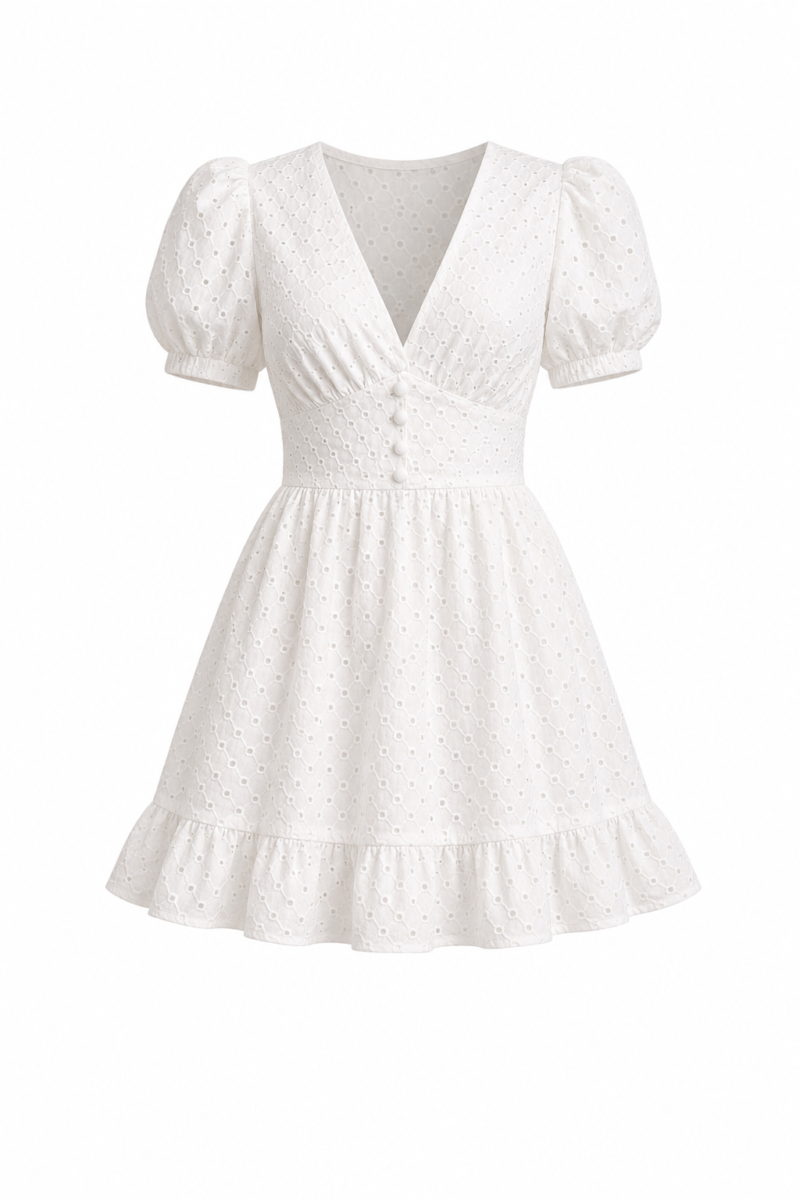 Дамската рокля WHITE ELEGANCE мини дължина
