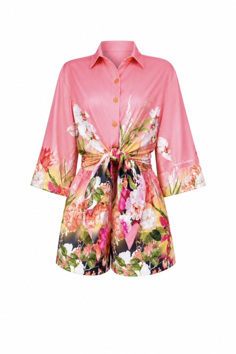 Дамски сет BLUSH GARDEN от сатенирана вискоза