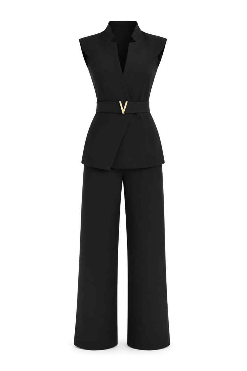 Дамски костюм RAMONA in BLACK – блейзер с панталон